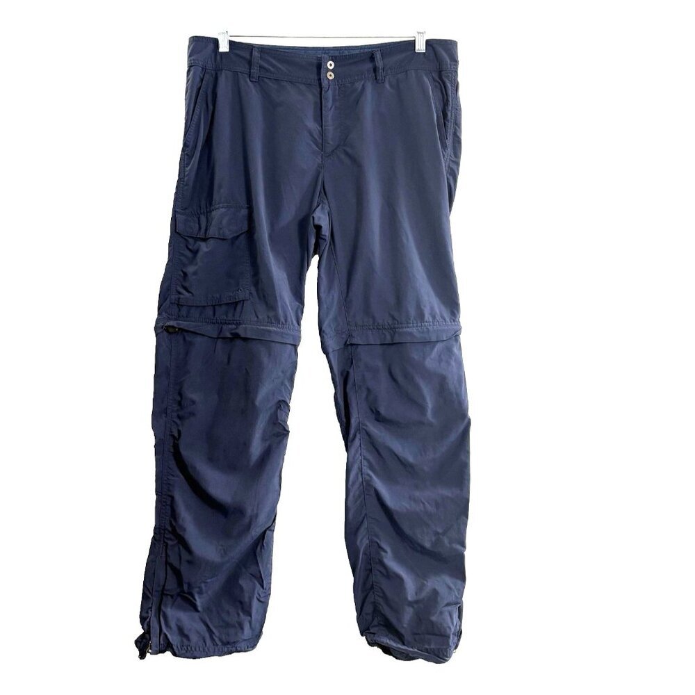 COLUMBIA Women Omni Shade Convertible Pants Sz 14‎ Blue Hiking Walking 47-3